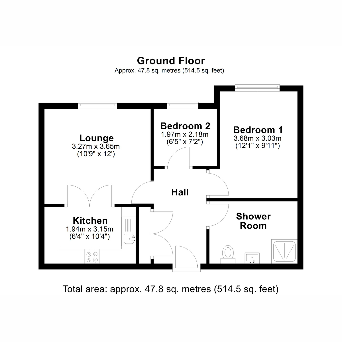 Flat Flat 2 Heath Lodge, 122, London Road, Benfleet floorplan