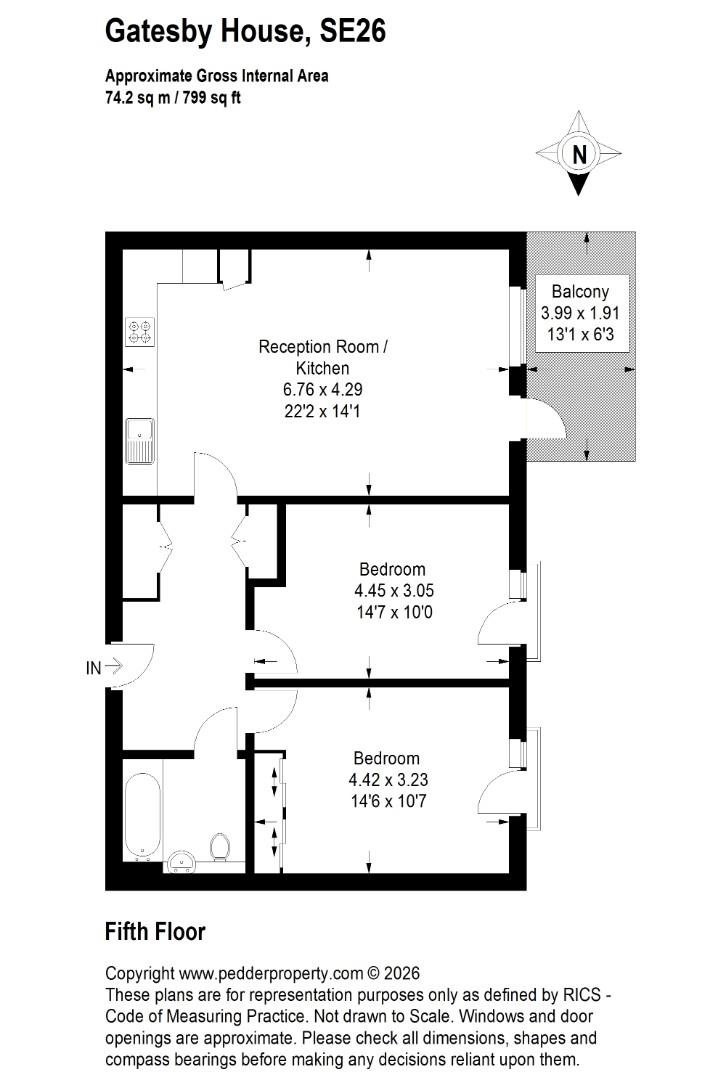 Flat 42, Gatesby House, 3 Hatcham Street, London floorplan
