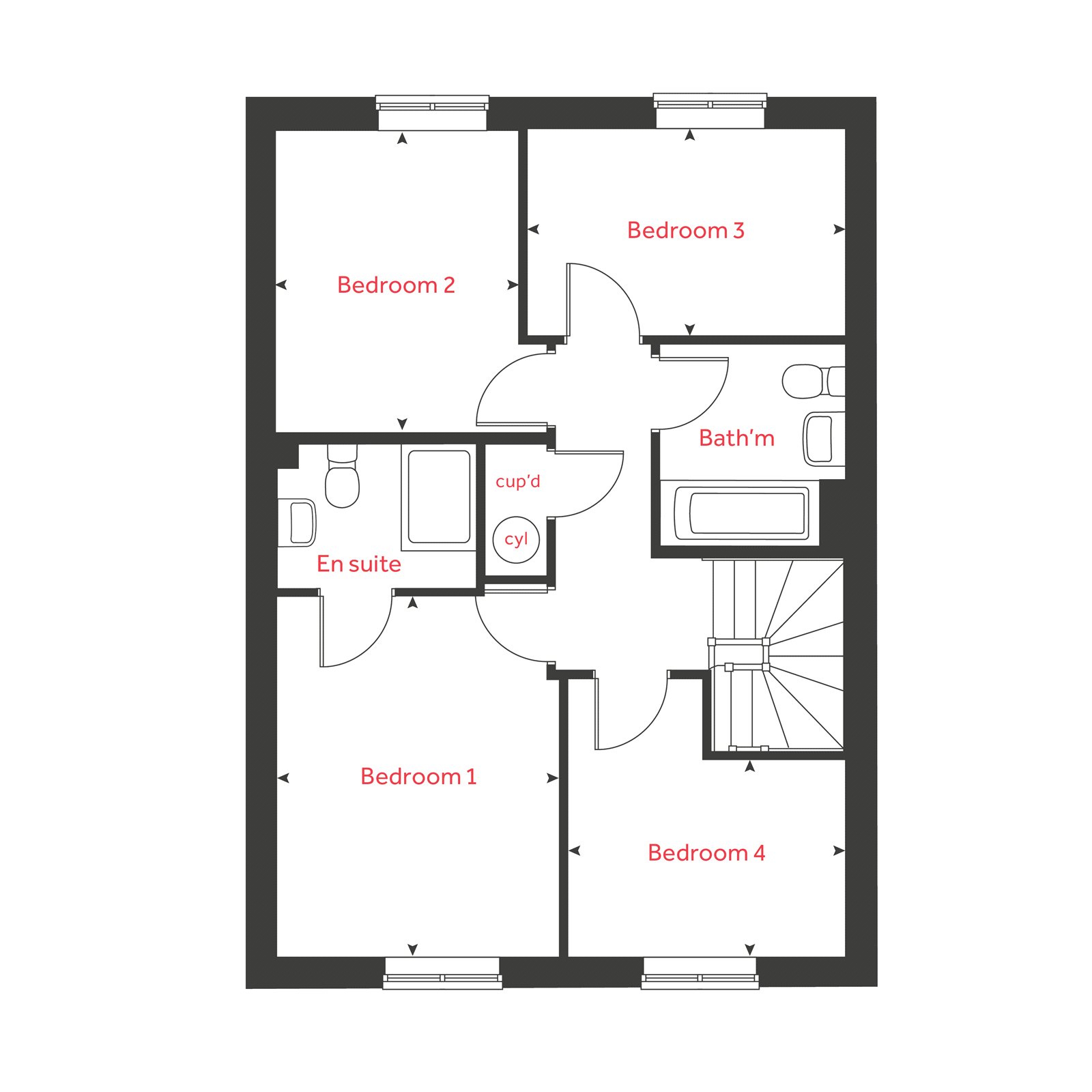 Plot 456, The Mylne, Bay View, 49, Tithecott Way, Bideford floorplan