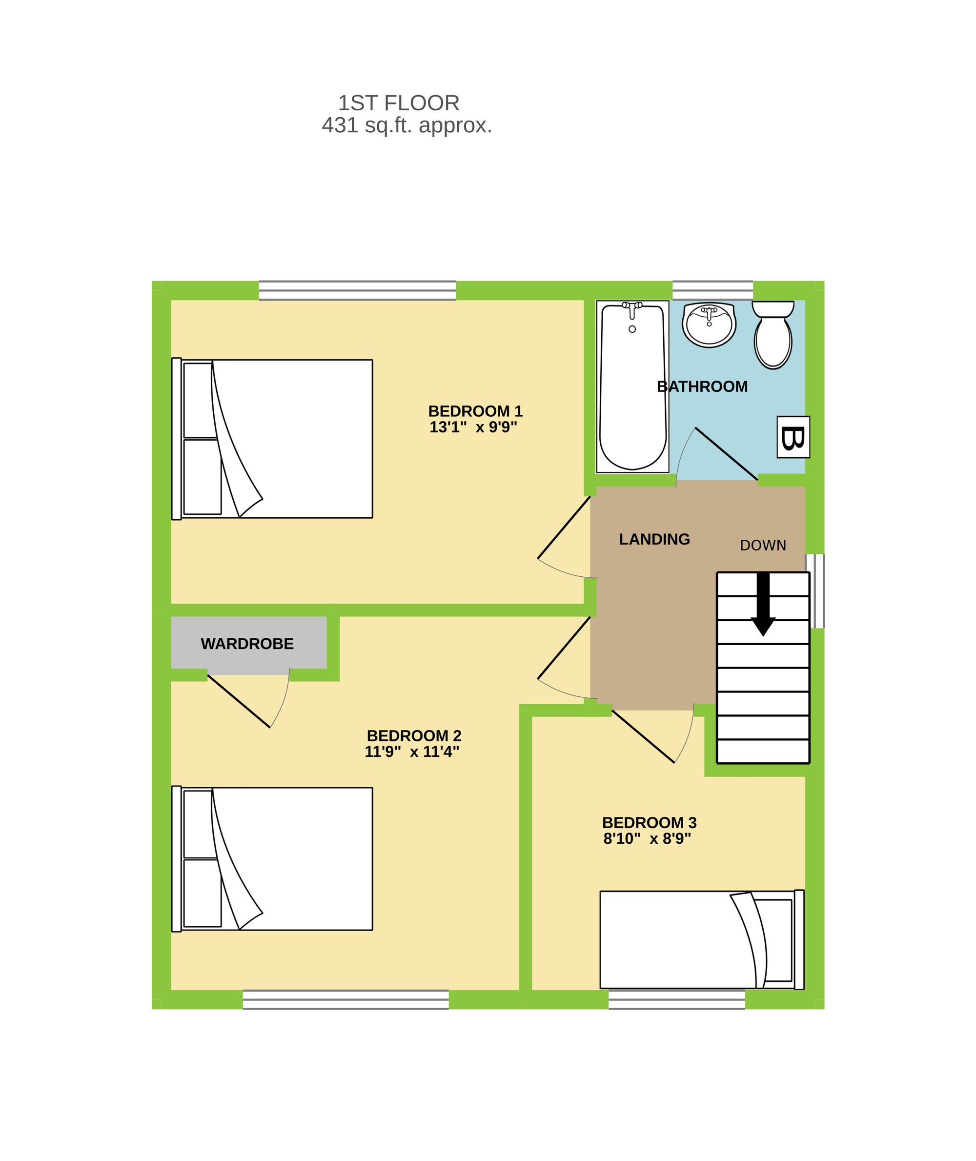 54 Tyla Coch, Pontyclun floorplan