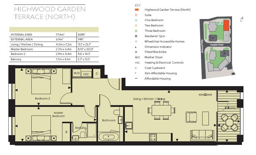 2 Bedrooms Flat for sale in Highwood Garden Terrace North Block, Elephant Park, Elephant & Castle, UK SE17