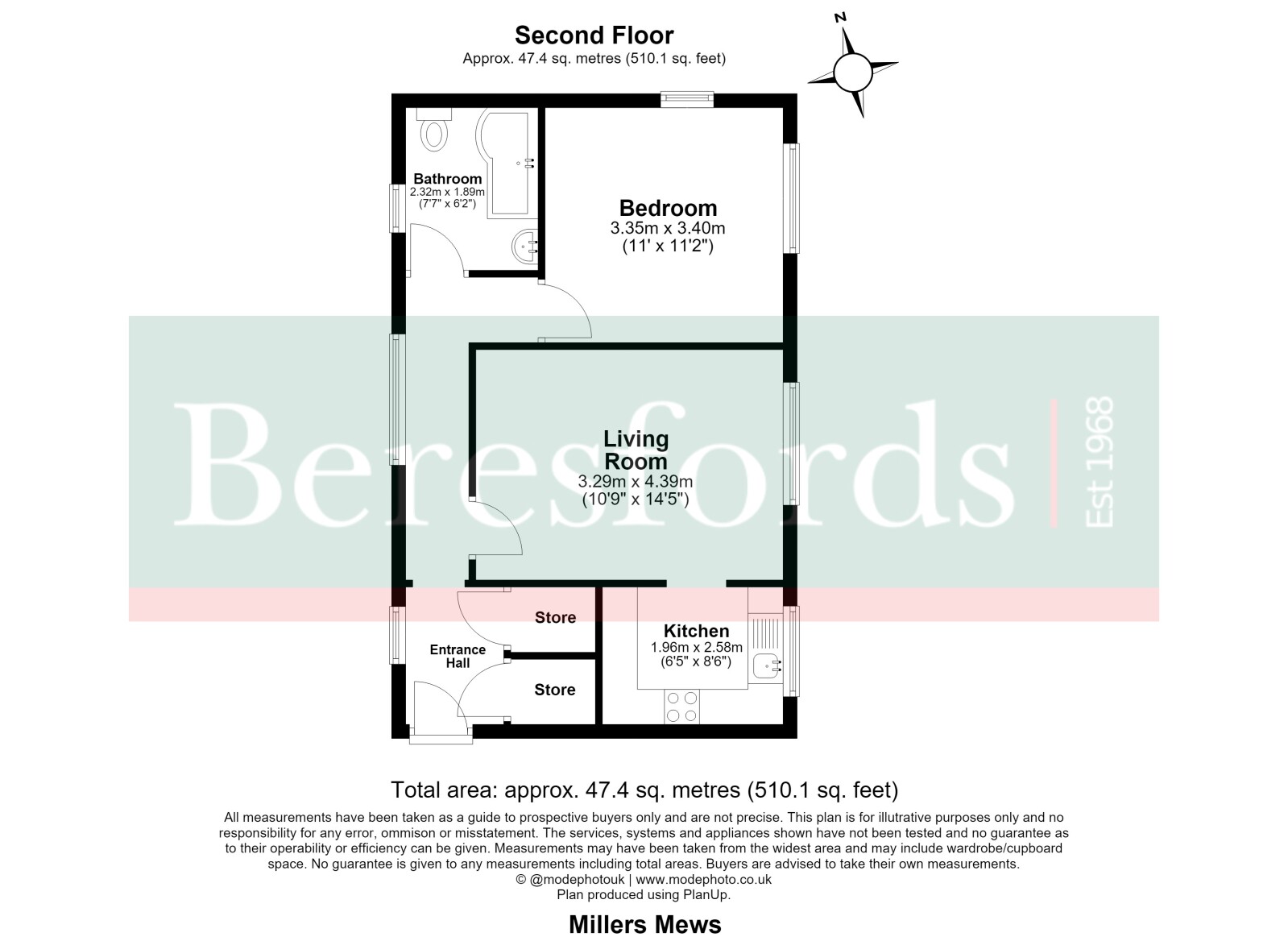 Flat 8, Millers Mews,, Fryerning Lane, Essex floorplan