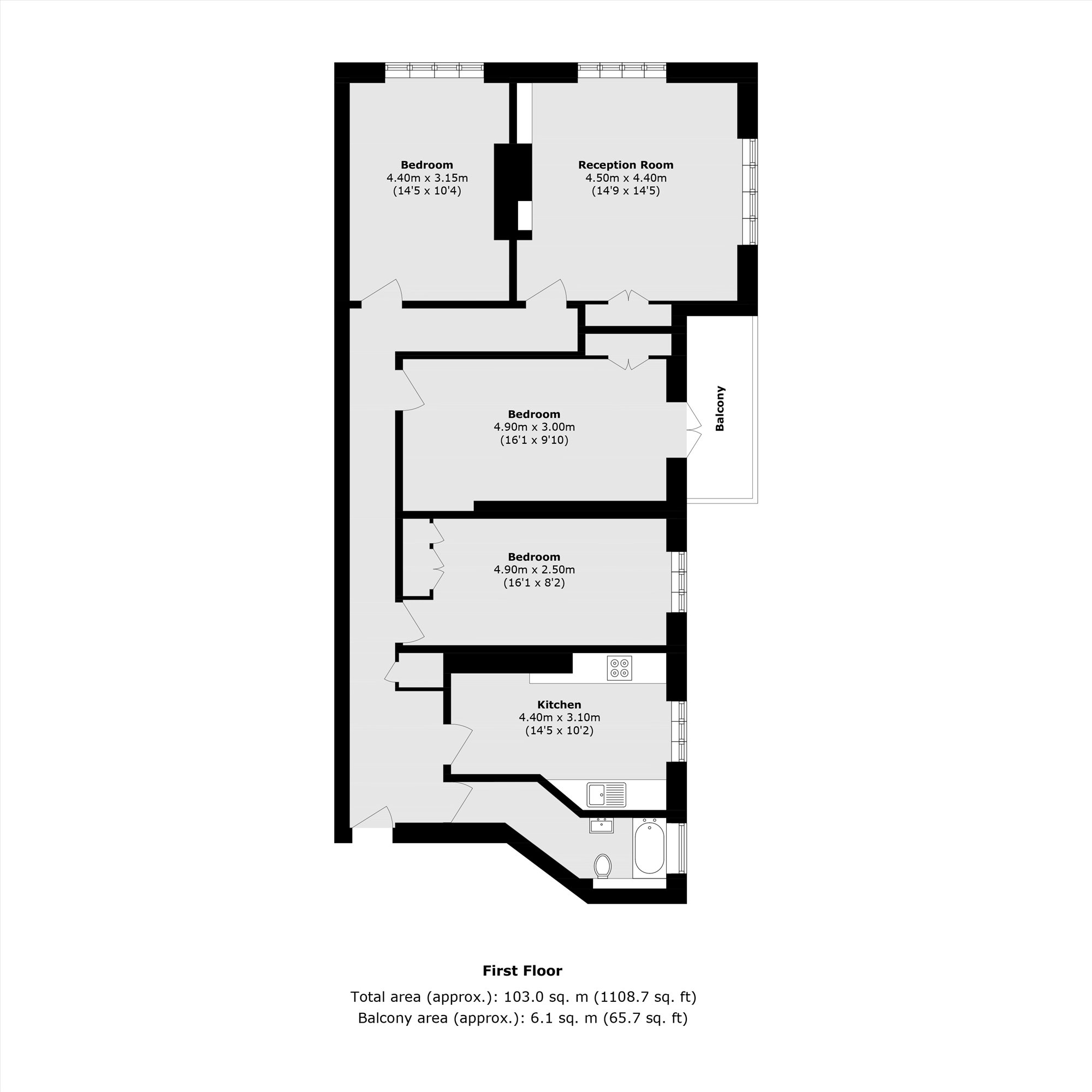 Flat 8, Park House, Shore Road, London floorplan