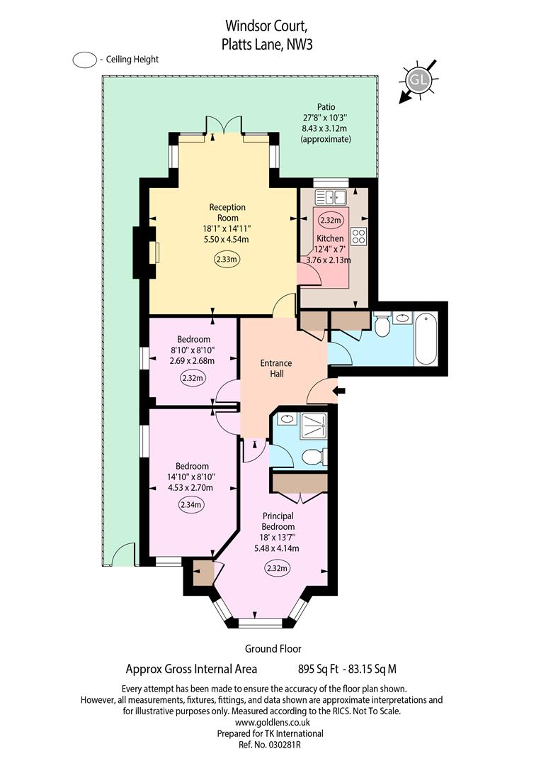 Flat 1, Windsor Court, Platts Lane, London floorplan