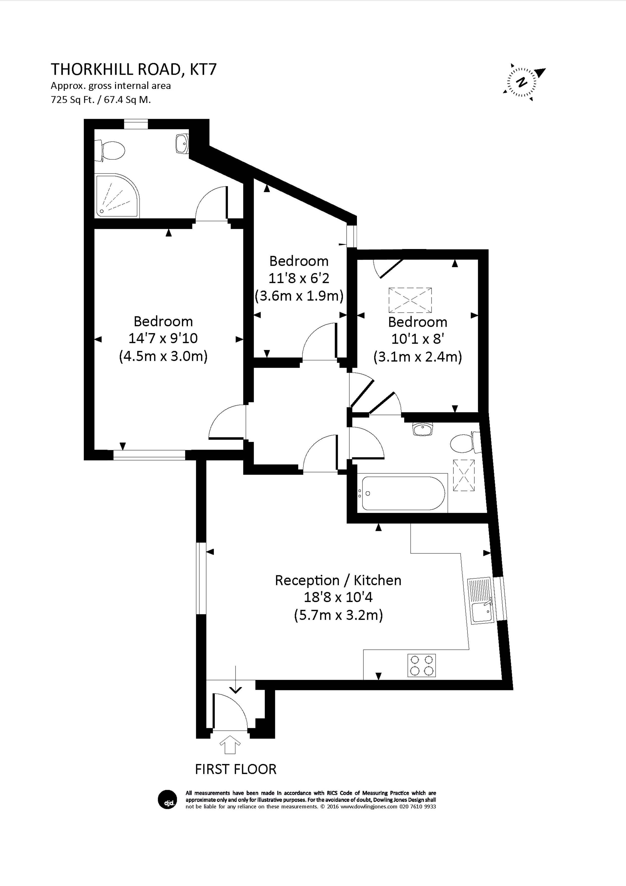 3 Bedrooms Flat to rent in Flat 4, The Old Forge, Thorkhill Road KT7