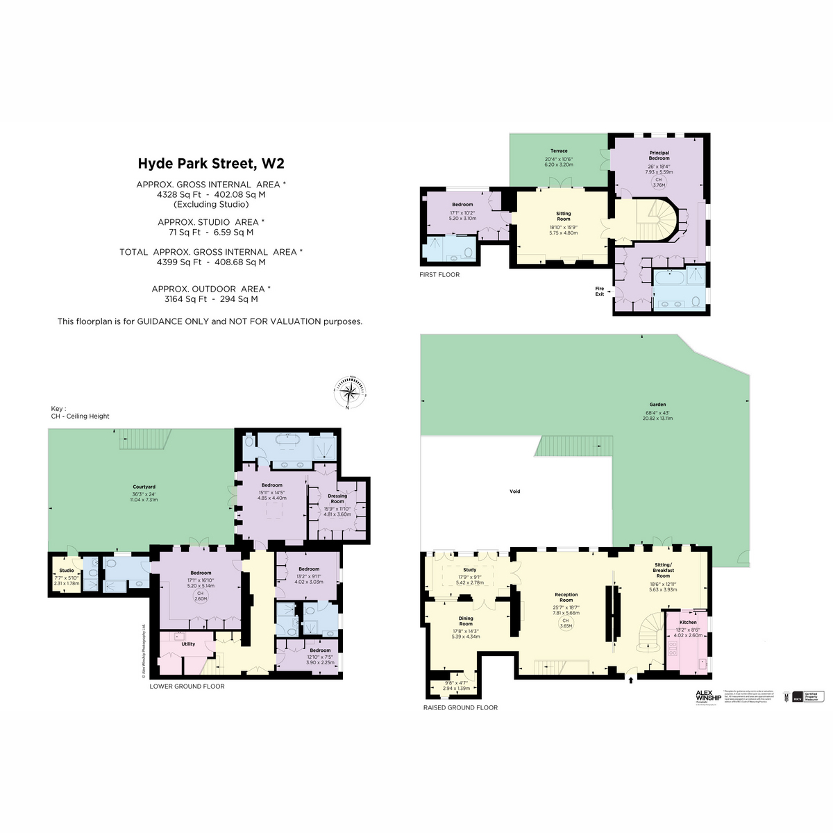 Basement, Ground and First, Hyde Park Street, London floorplan