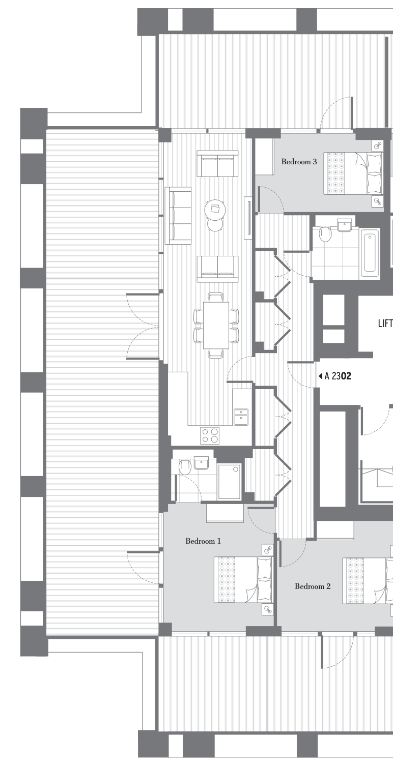 Flat 2302 Avalon Point, Silvocea Way, London floorplan