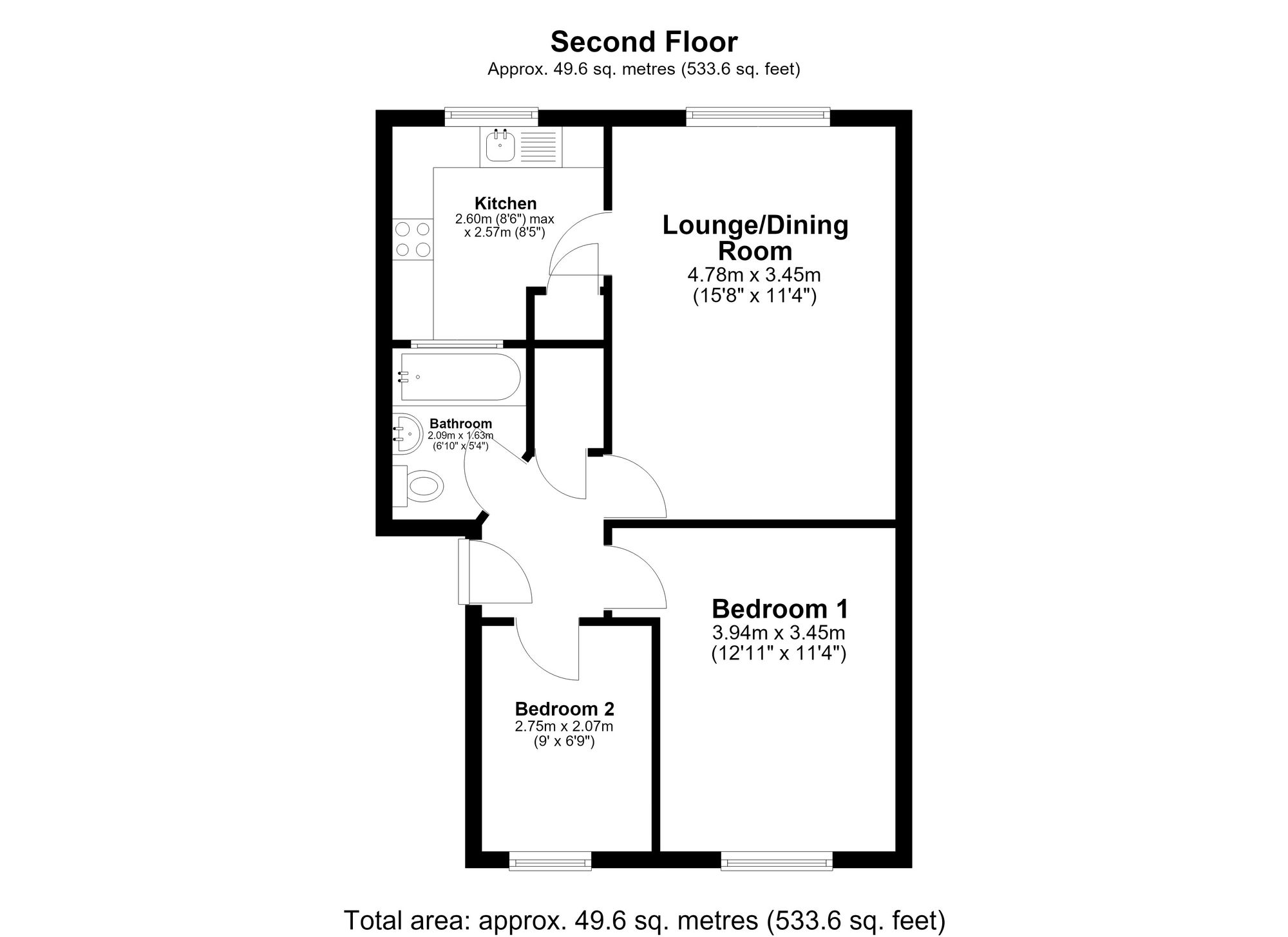 58 Swift Close, Royston floorplan