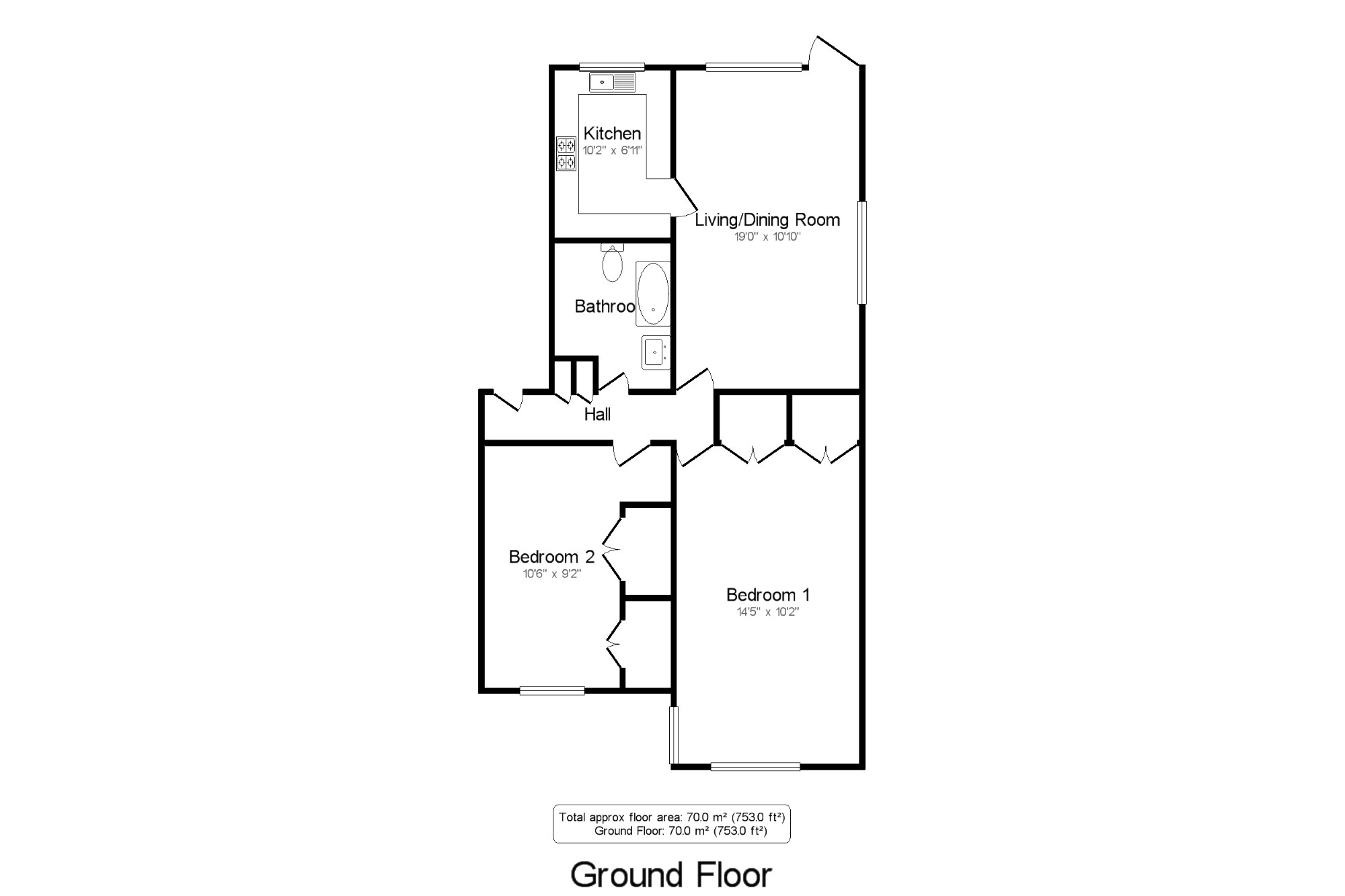 2 Bedrooms Flat to rent in Broyle Close, Chichester PO19