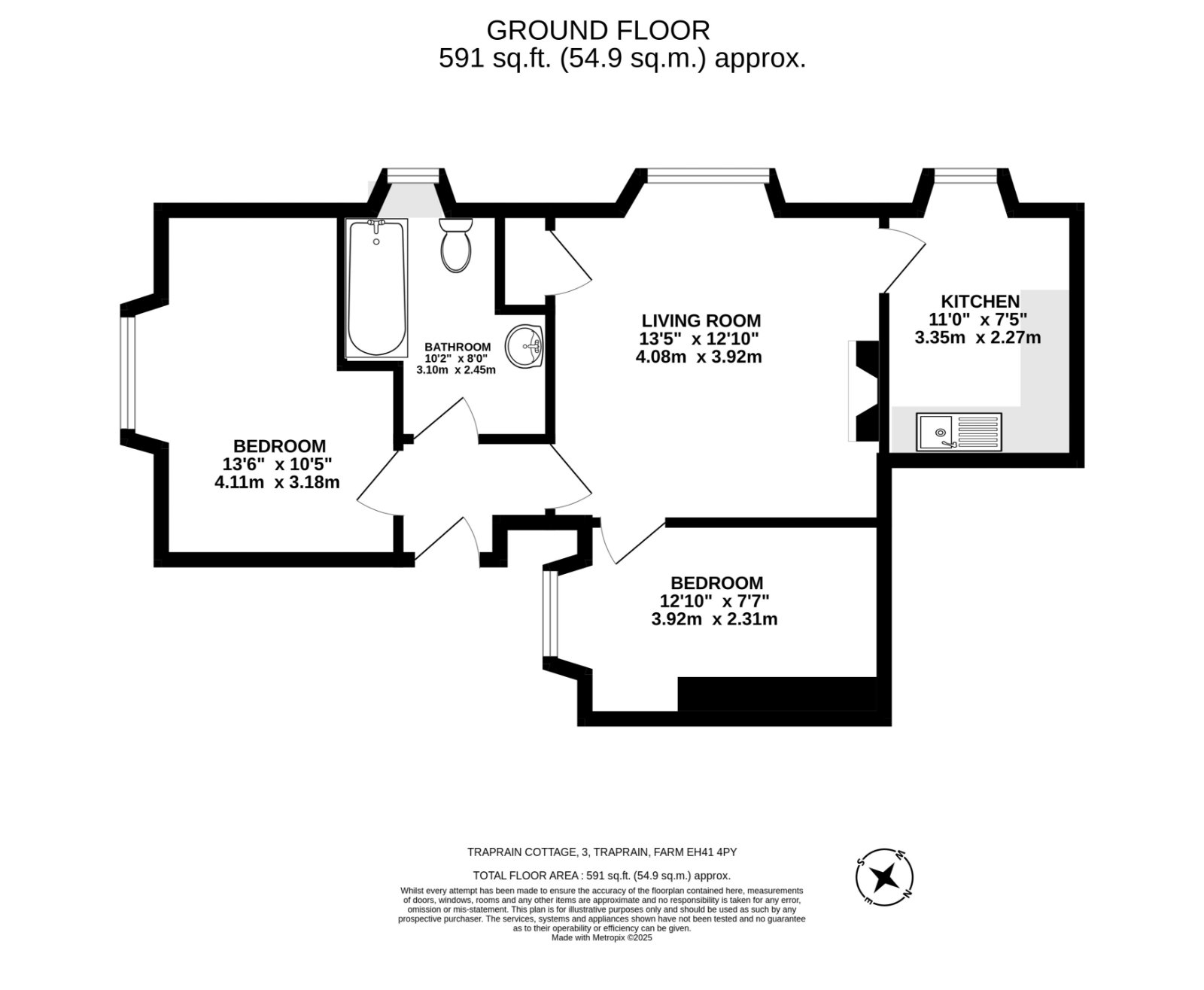 3 Traprain Cottages, East Lothian floorplan