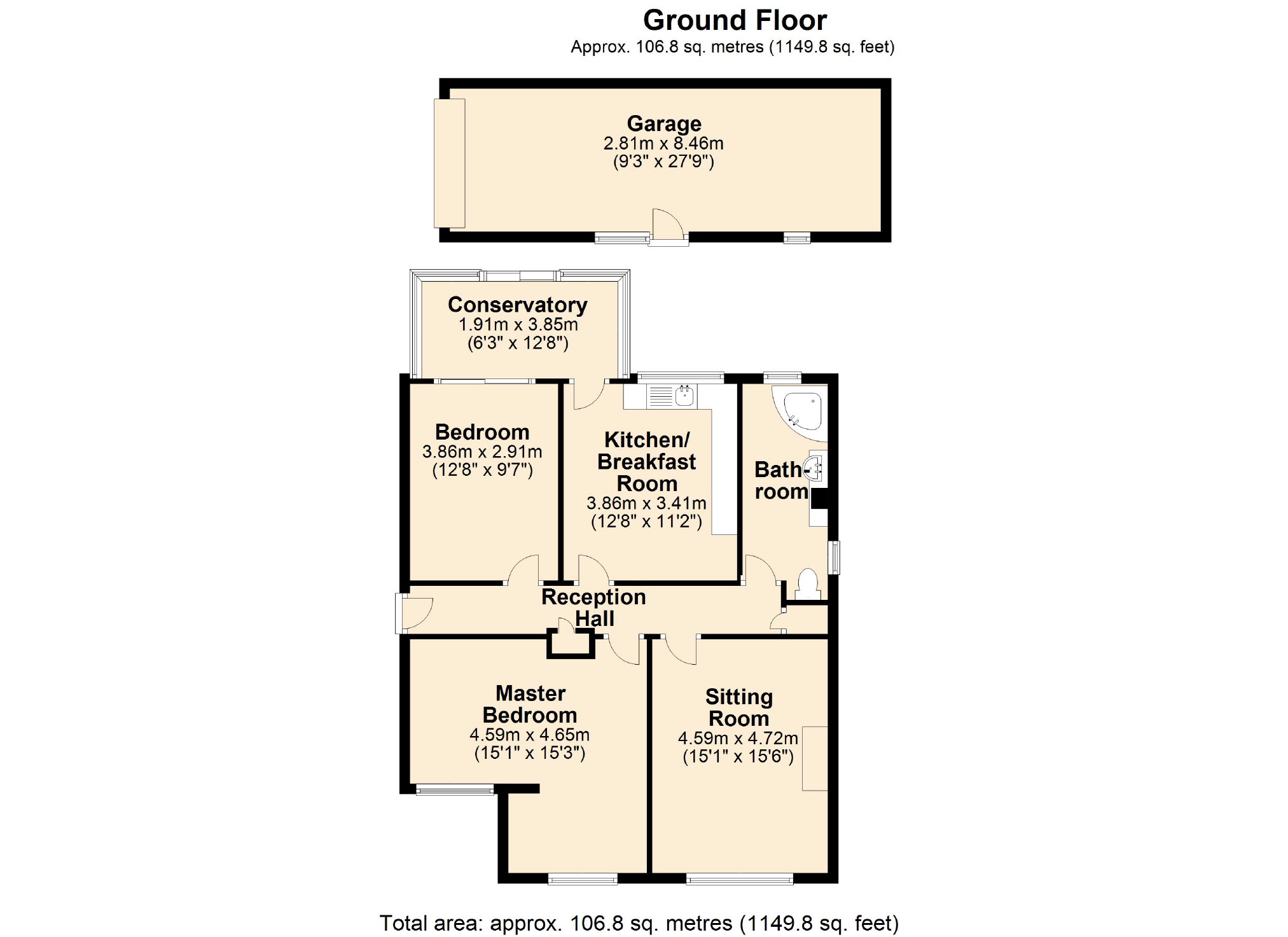 2 Bedrooms Detached bungalow for sale in Fraser Close, Swindon, Wiltshire SN3