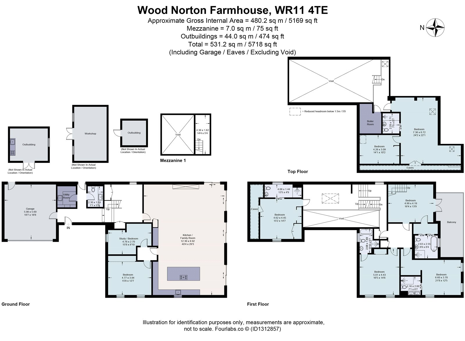 Wood Norton Farmhouse,, Wood Norton, Worcestershire floorplan