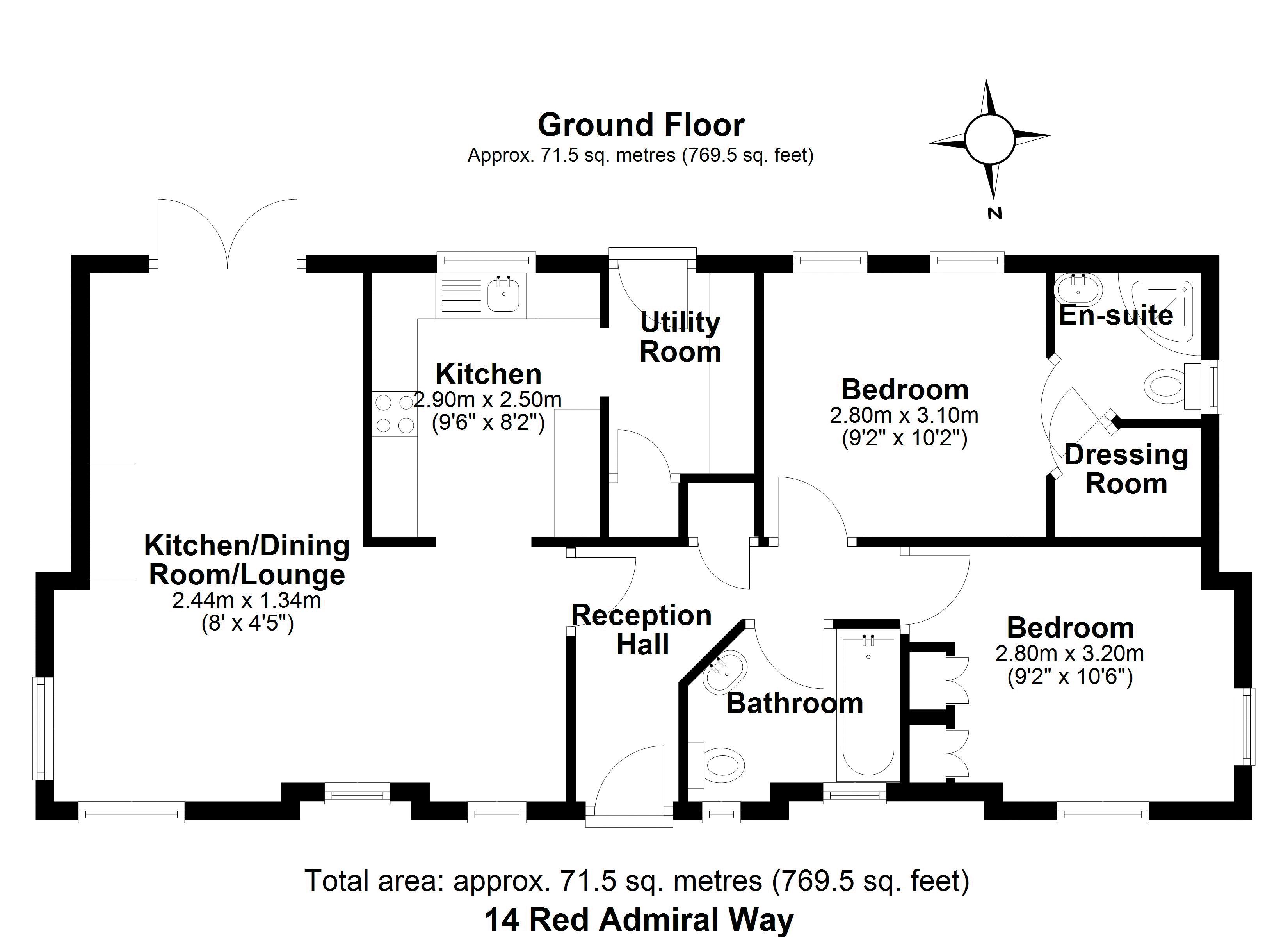 14, Red Admiral Way, Much Wenlock floorplan