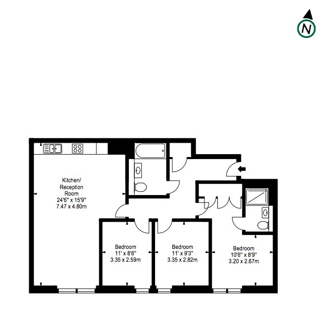 3 Bedrooms Flat to rent in Merchant Sqaure, Paddington W2