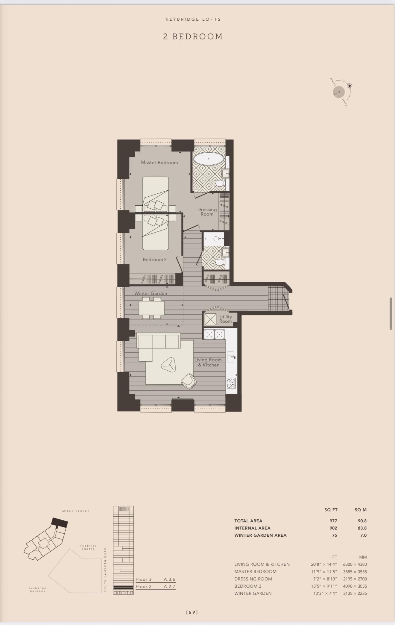 Flat 7 Keybridge Tower 1, Exchange Gardens, London floorplan