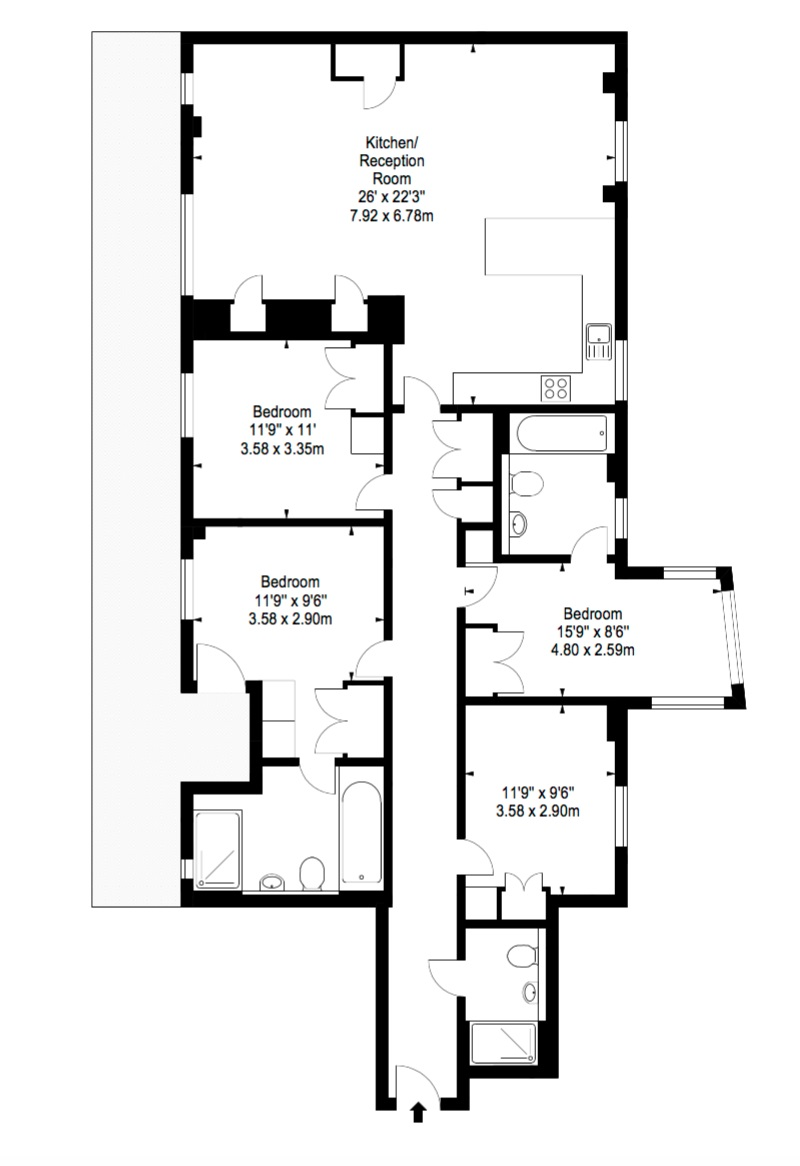 4 Bedrooms Flat to rent in 4B Merchant Square East, Paddington, London W2