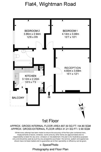 2 Bedrooms Flat for sale in Wightman Road, London N8