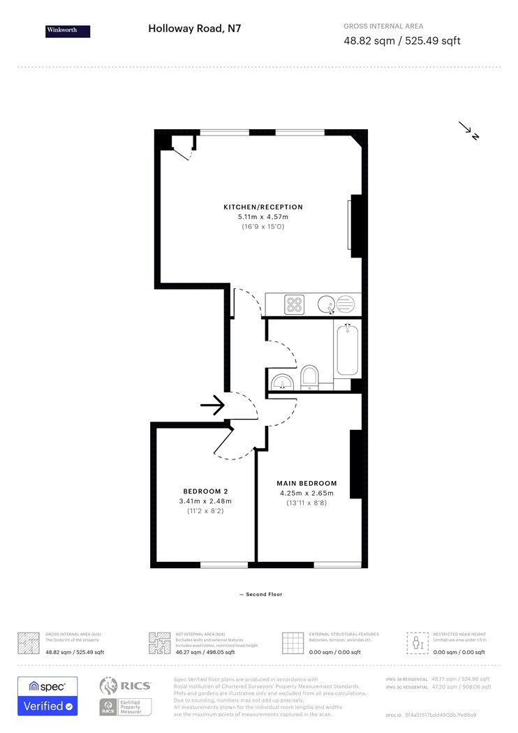 Flat 2, 330C, Holloway Road, London floorplan