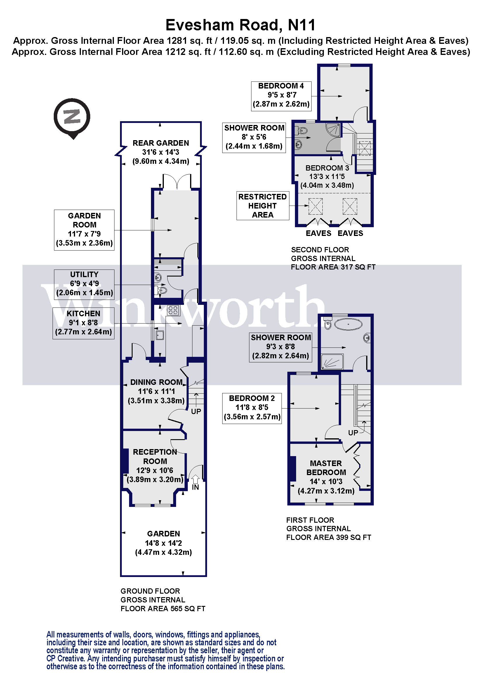 4 Bedrooms Terraced house to rent in Evesham Road, London N11