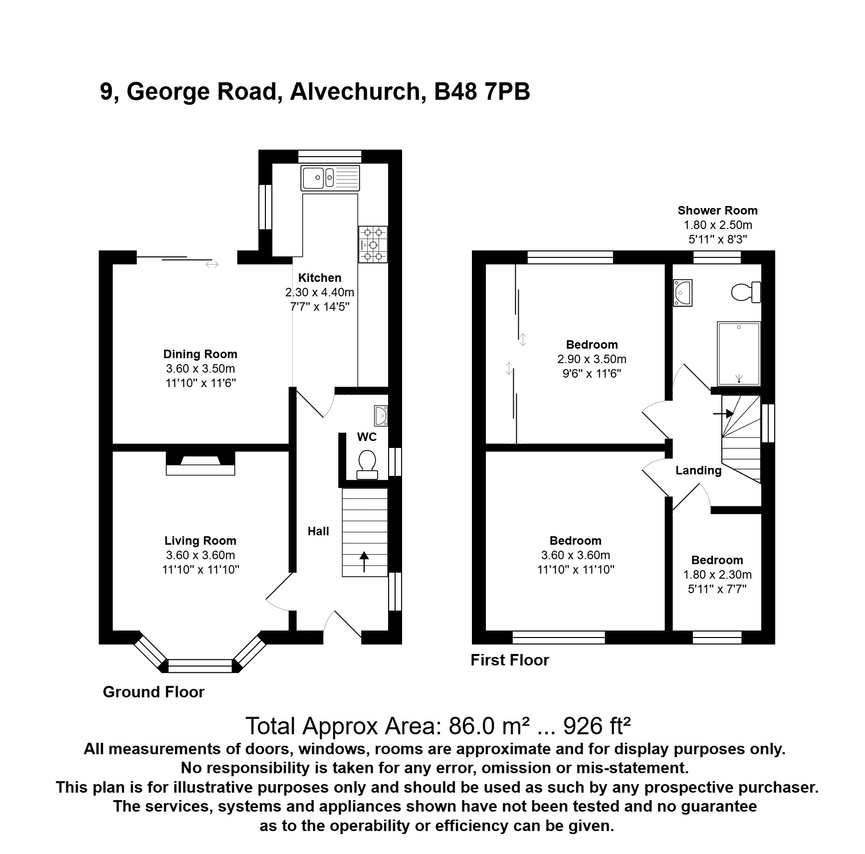 9, George Road, Birmingham floorplan