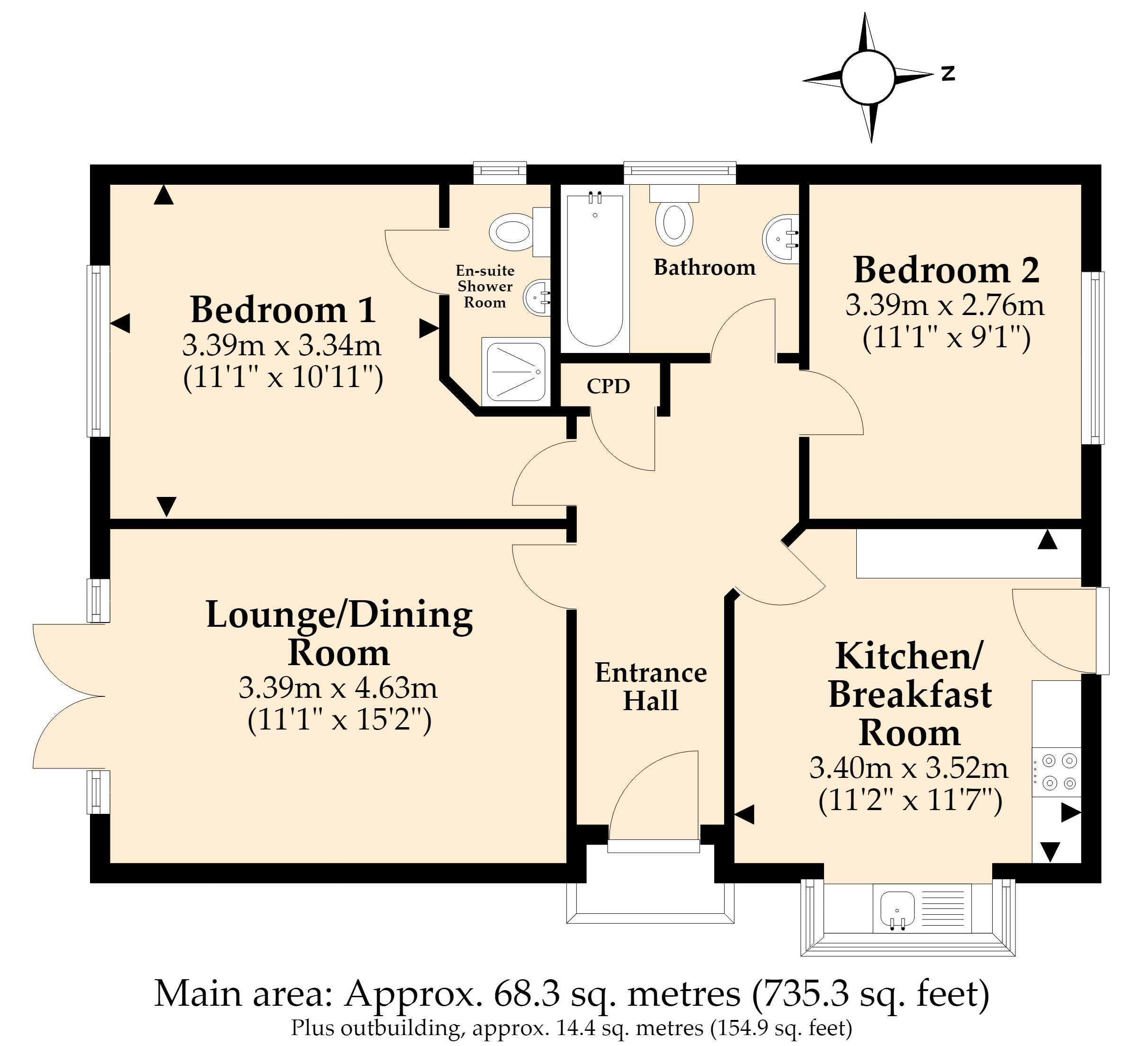 2A, Milford Close, Ferndown floorplan