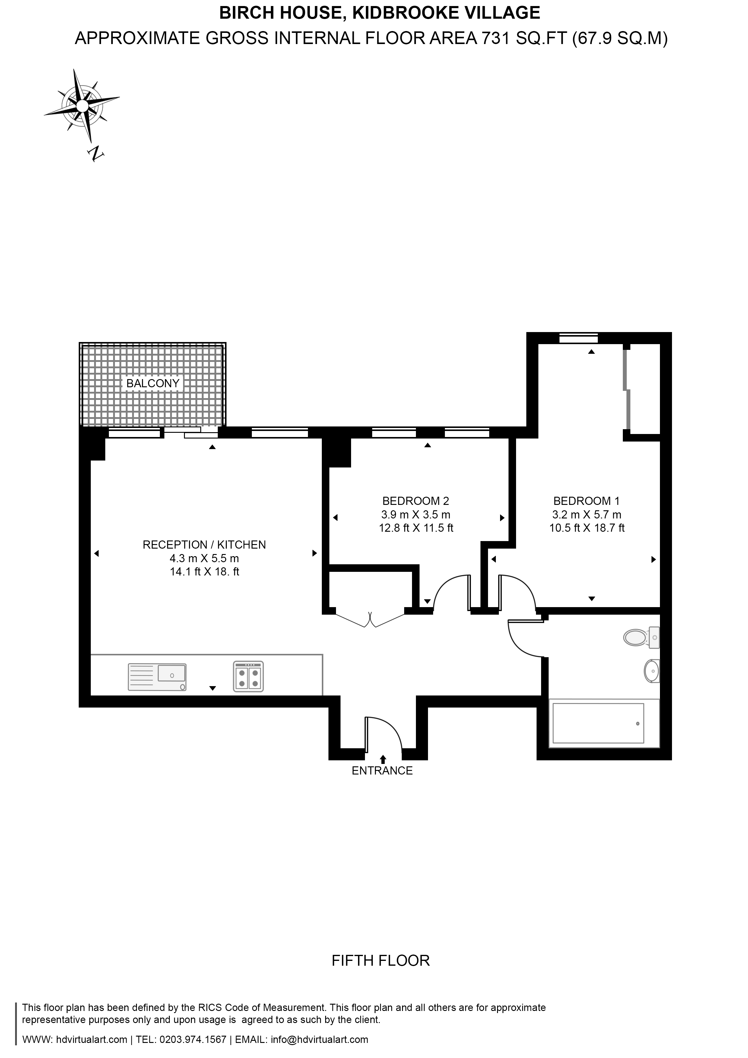 Flat 503 Birch House, 1, Pegler Square, Blackheath floorplan