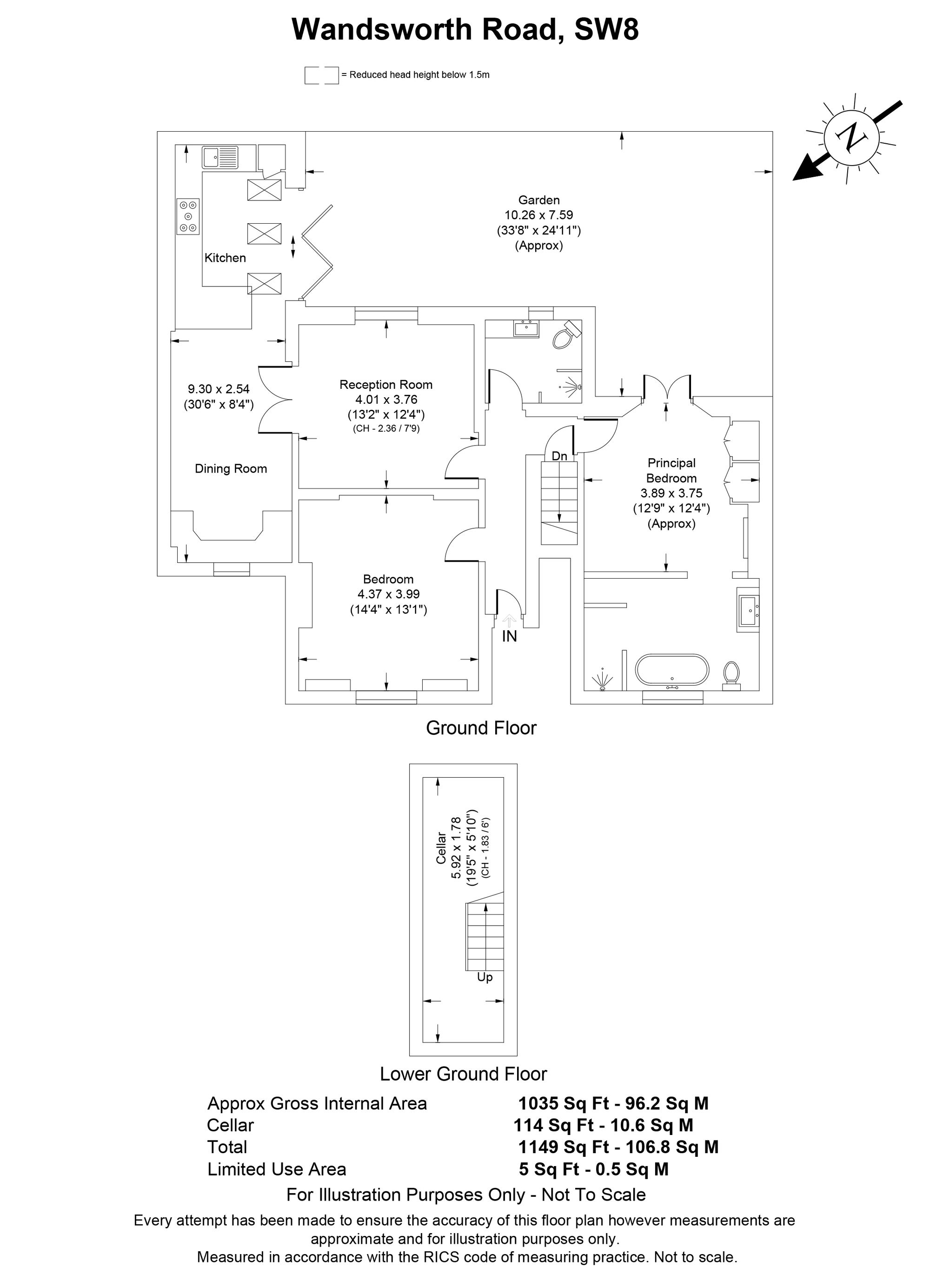 Flat A, 335 Wandsworth Road, London floorplan