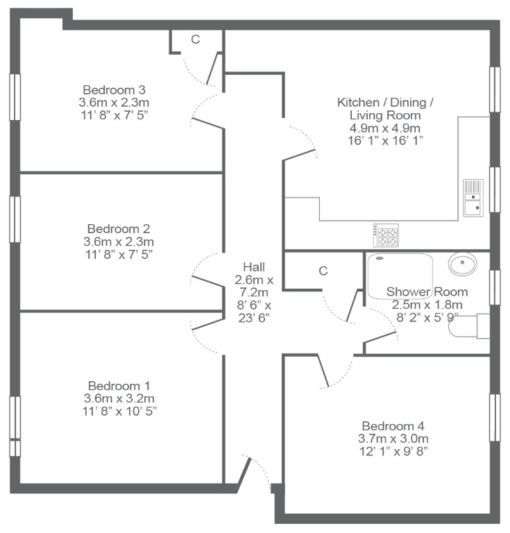West Pilton Gardens, Pilton, Edinburgh, EH4 4EF, Edinburgh floorplan
