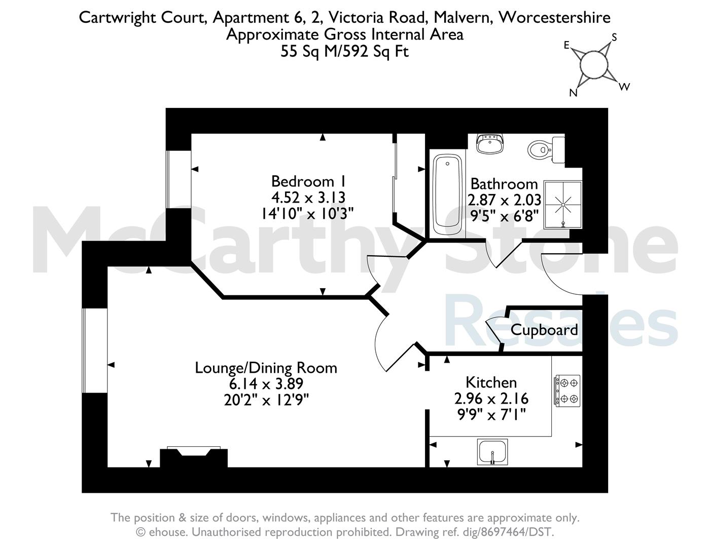 6 Cartwright Court, 2 Victoria Road, Malvern floorplan