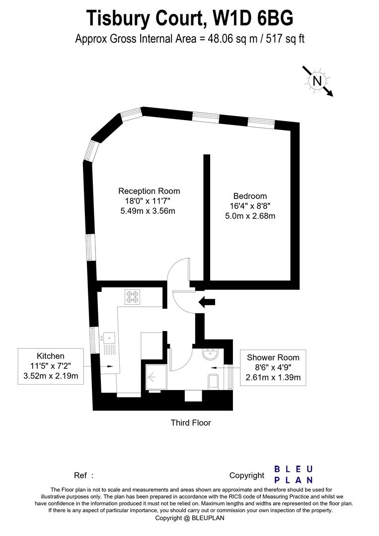 Flat 3, Rupert House, 4 Tisbury Court, London floorplan