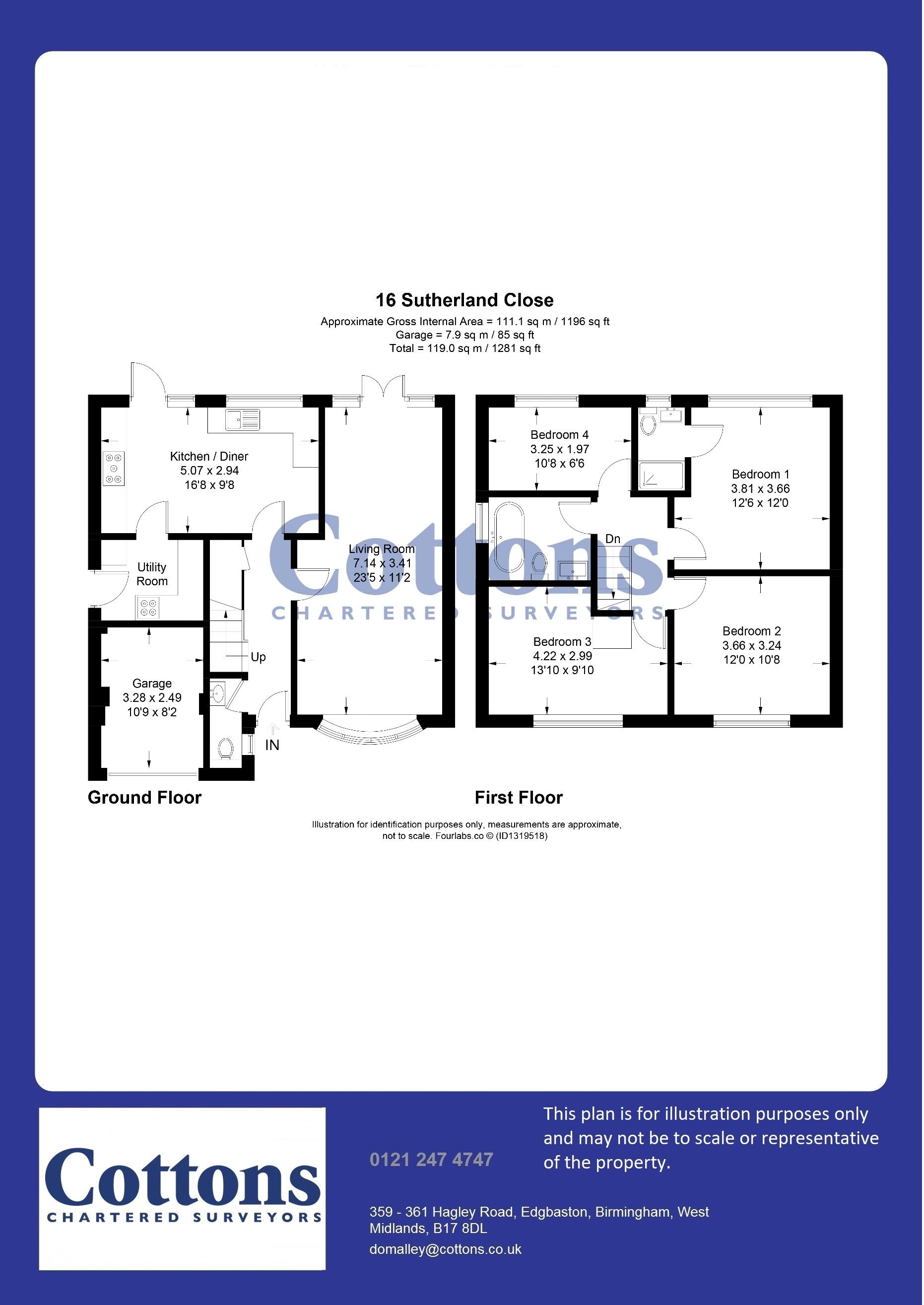 16, Sutherland Close, Warwick floorplan