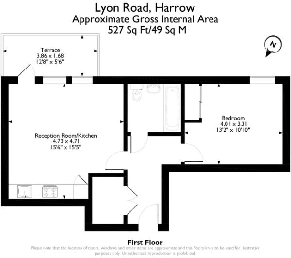 1 Bedrooms Flat to rent in Baldwin Court, Lyon Square, Lyon Road, Harrow HA1