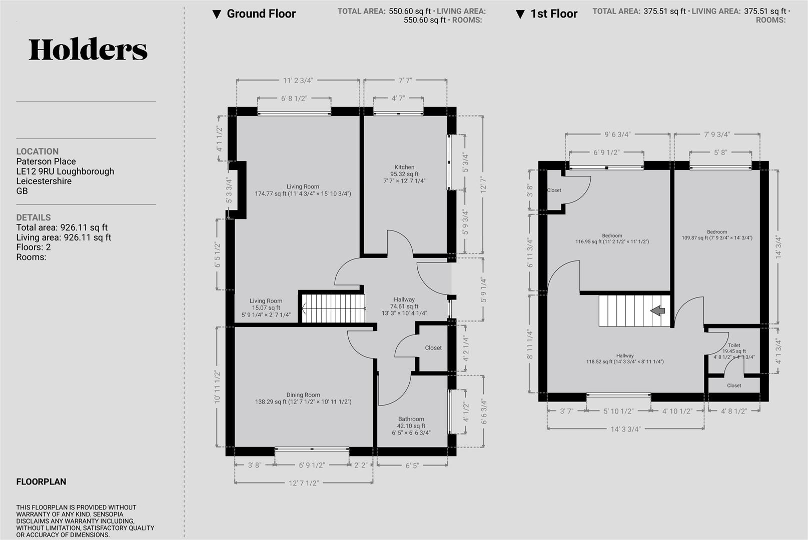 13, Paterson Place, Loughborough floorplan