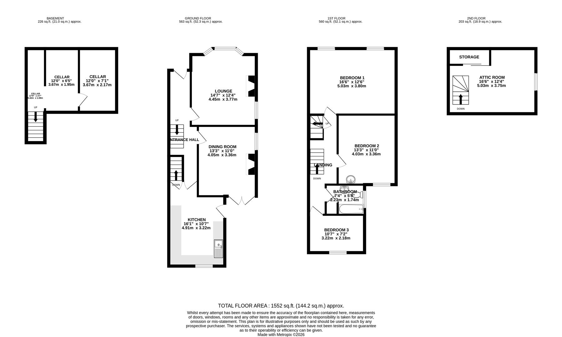 5, Hartington Road, Chesterfield floorplan