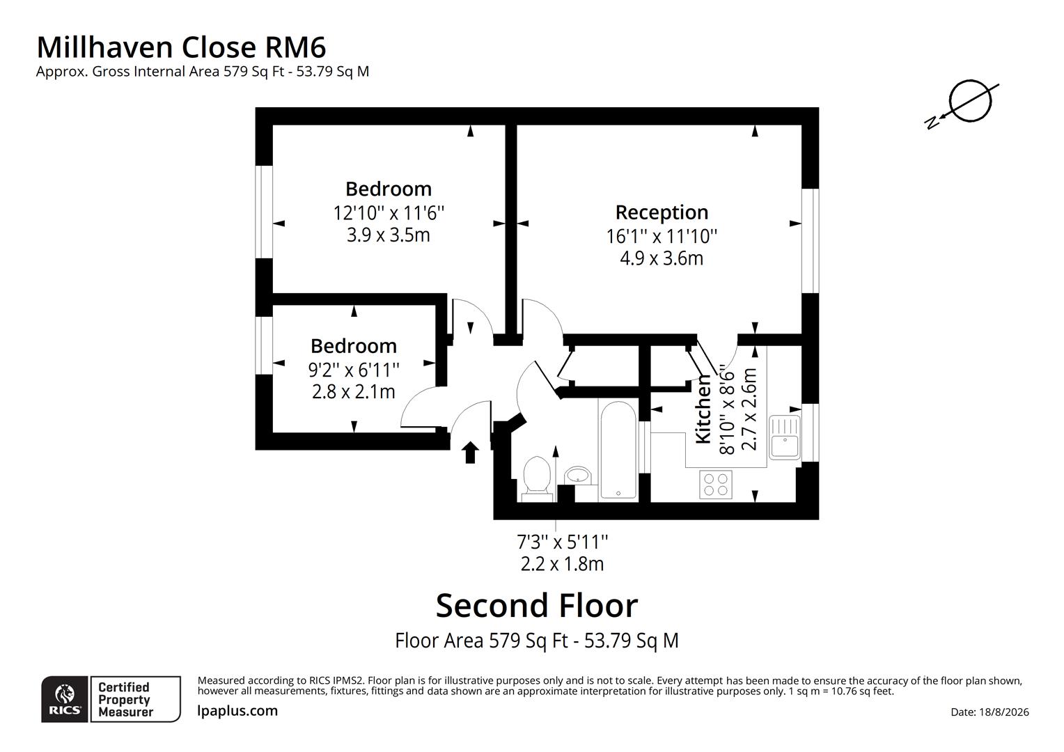 90, Millhaven Close, Romford floorplan