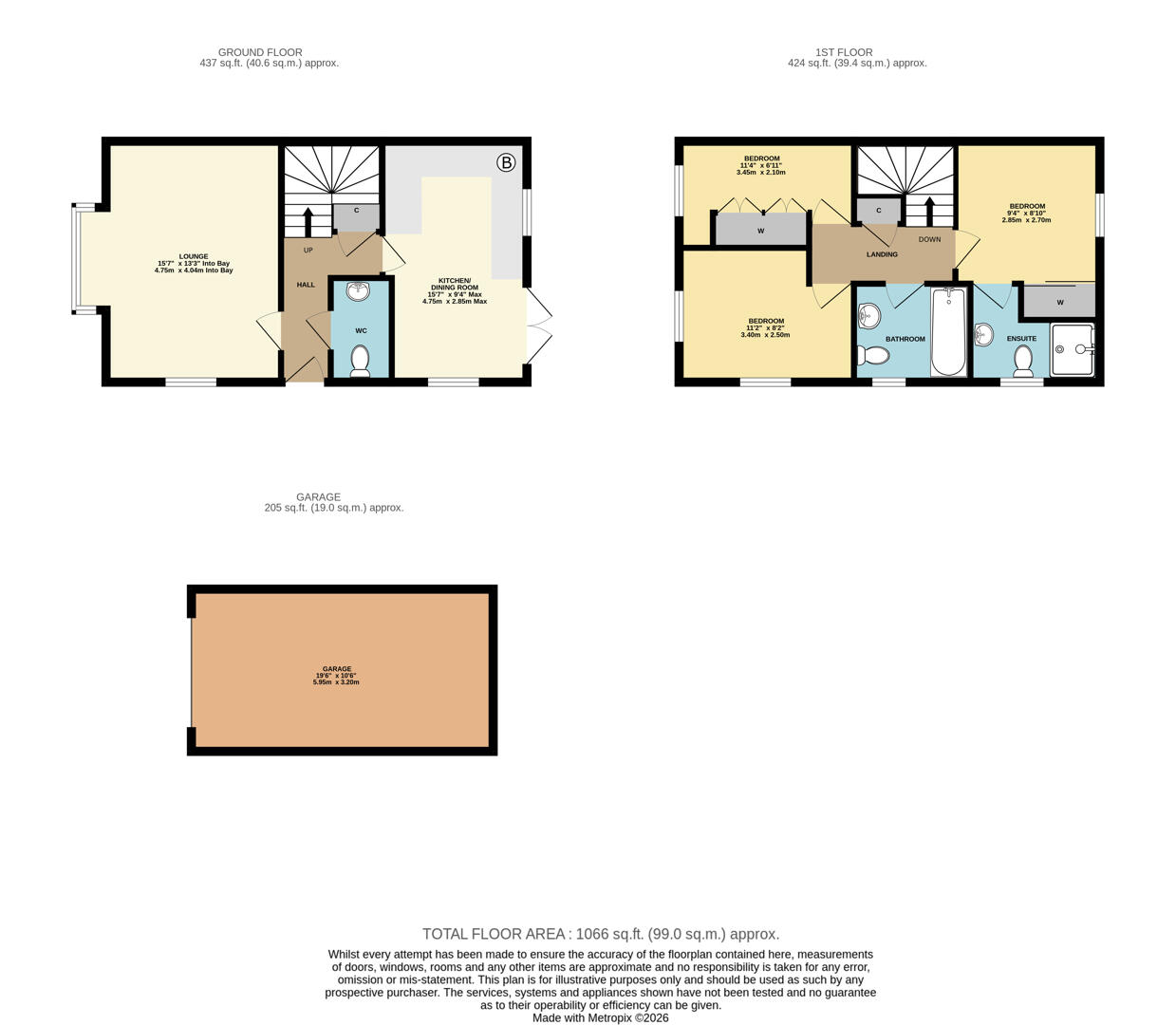 19, Cox Crescent, Southam floorplan