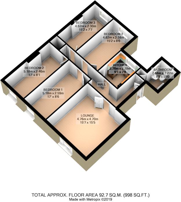 Flat First Floor, 143a, Gloucester Road, Bishopston floorplan
