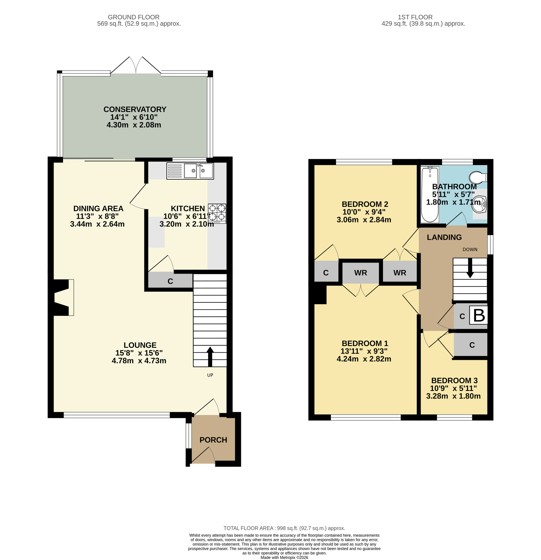 11 Yew Tree Close, Yeovil floorplan