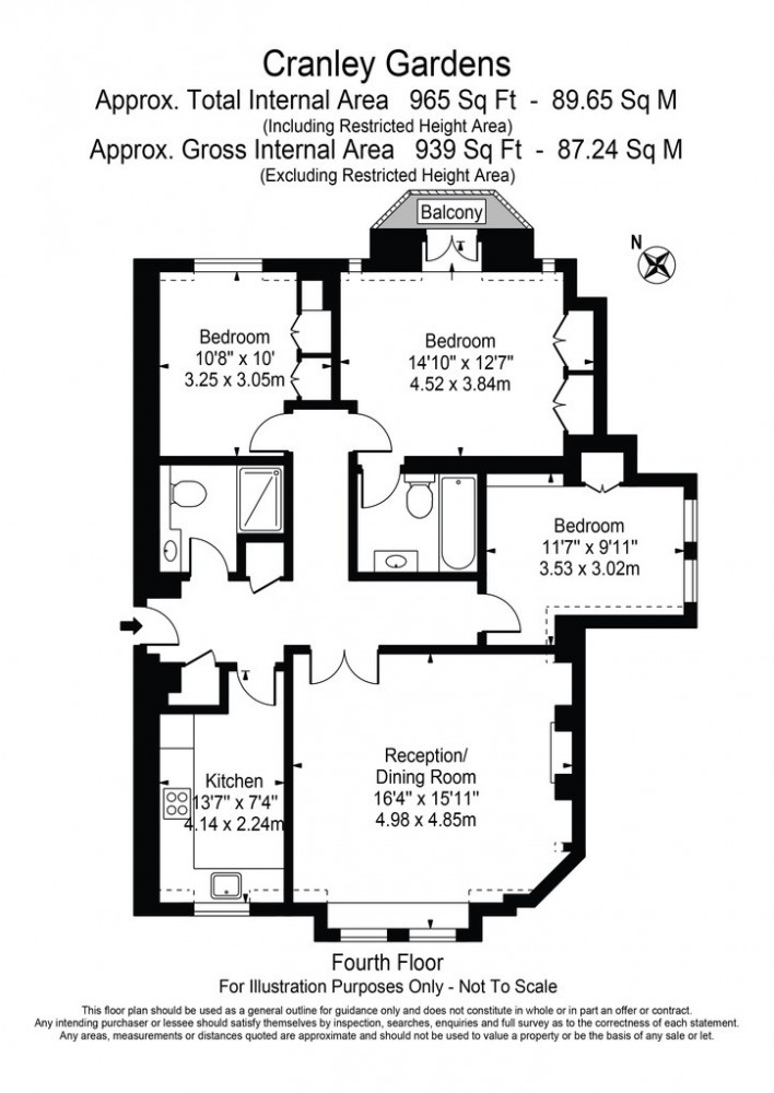 3 Bedrooms Flat to rent in Cranley Gardens, South Kensington SW7