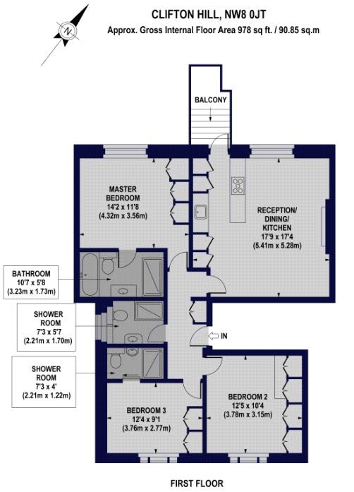 Flat 1, 96, Clifton Hill, London floorplan