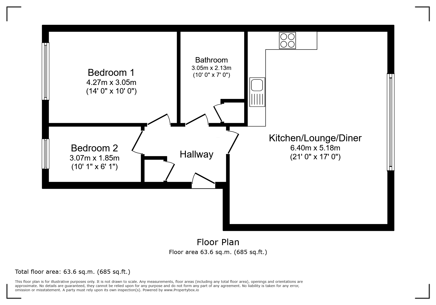Apartment 4, Brick Kiln Place,, Avon Street, Worcestershire floorplan