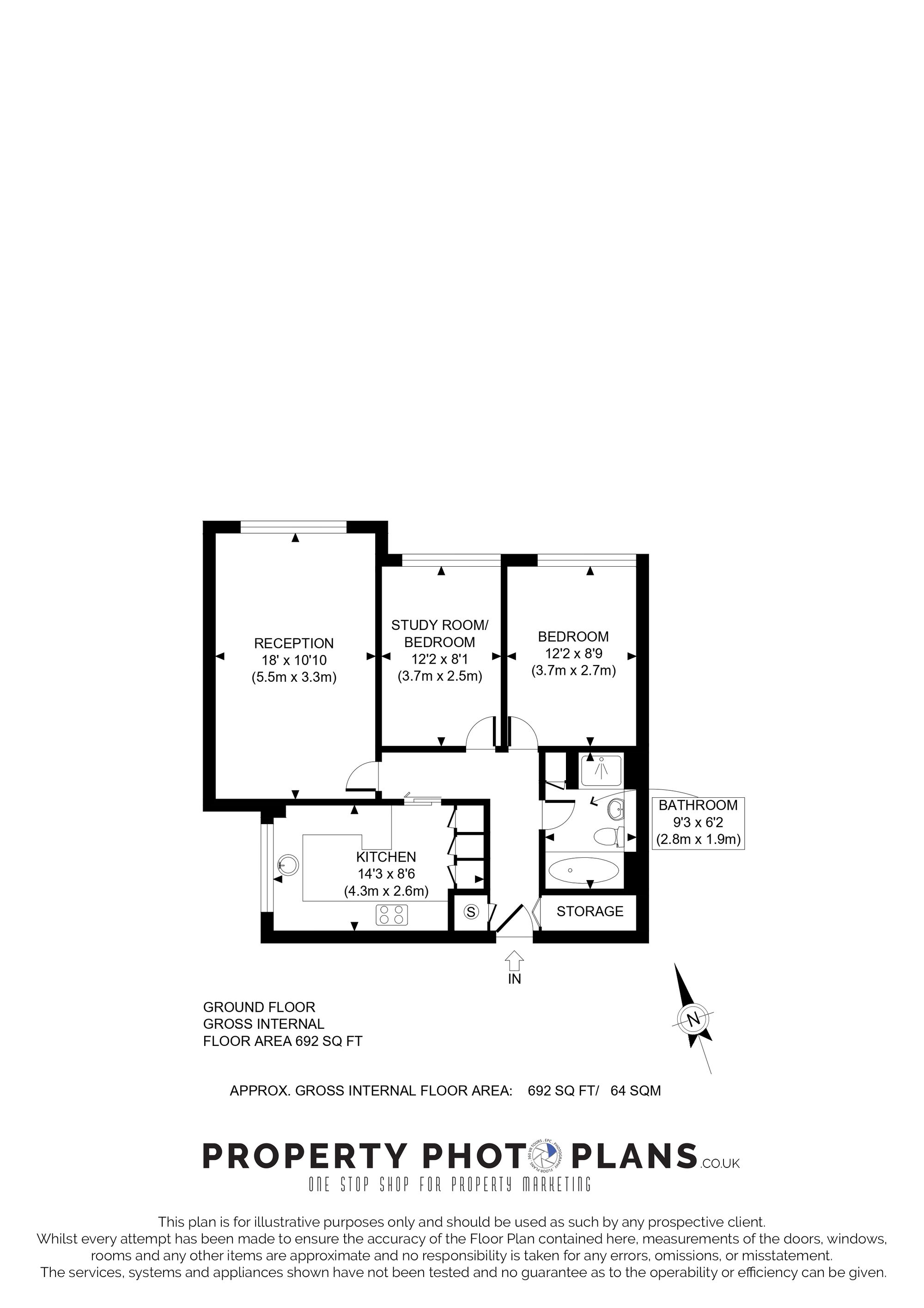 Flat 3, Dunbar Court 2A Carshalton Grove, Sutton floorplan