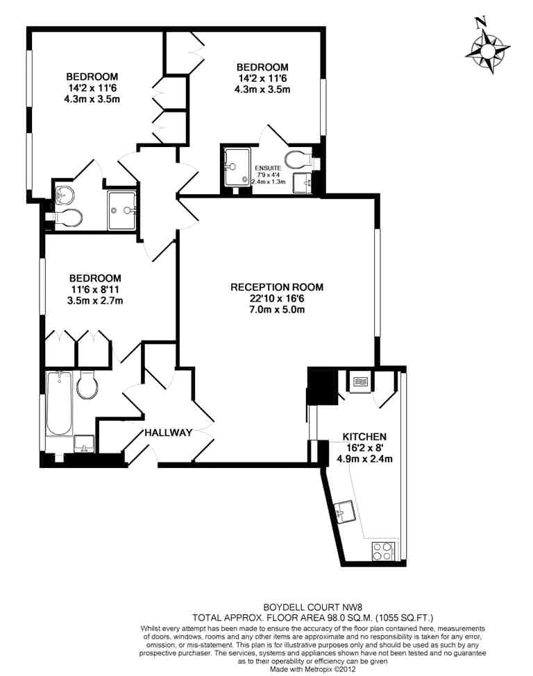 3 Bedrooms Flat to rent in Boydell Court, St. Johns Wood Park, London NW8