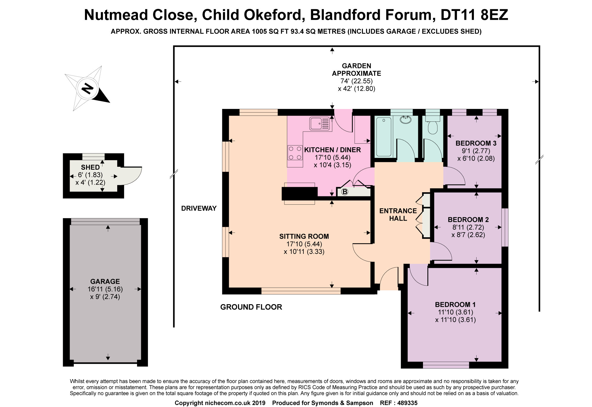 3 Bedrooms Detached bungalow for sale in Nutmead Close, Child Okeford, Blandford Forum DT11