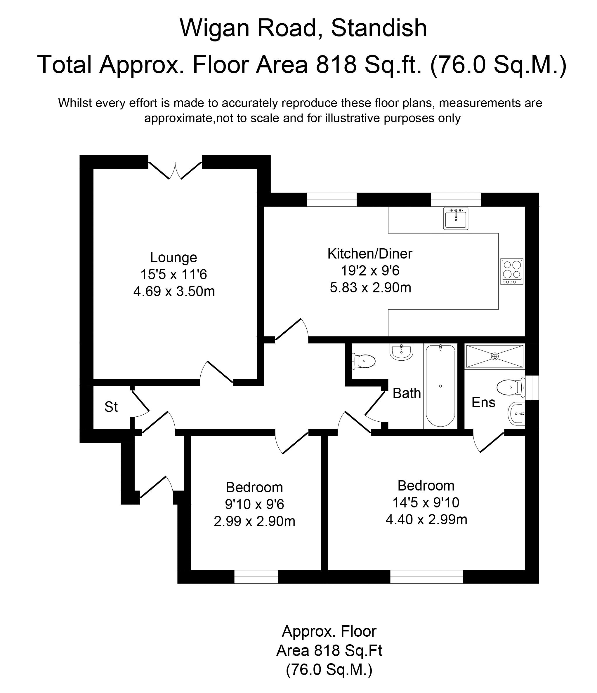 Wigan Road, Standish, Wigan WN6, 2 bedroom flat for sale 57322674