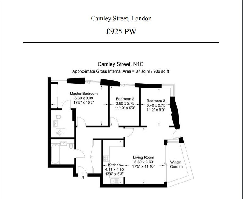 3 Bedrooms Flat to rent in Camley Street, Kings Cross N1C