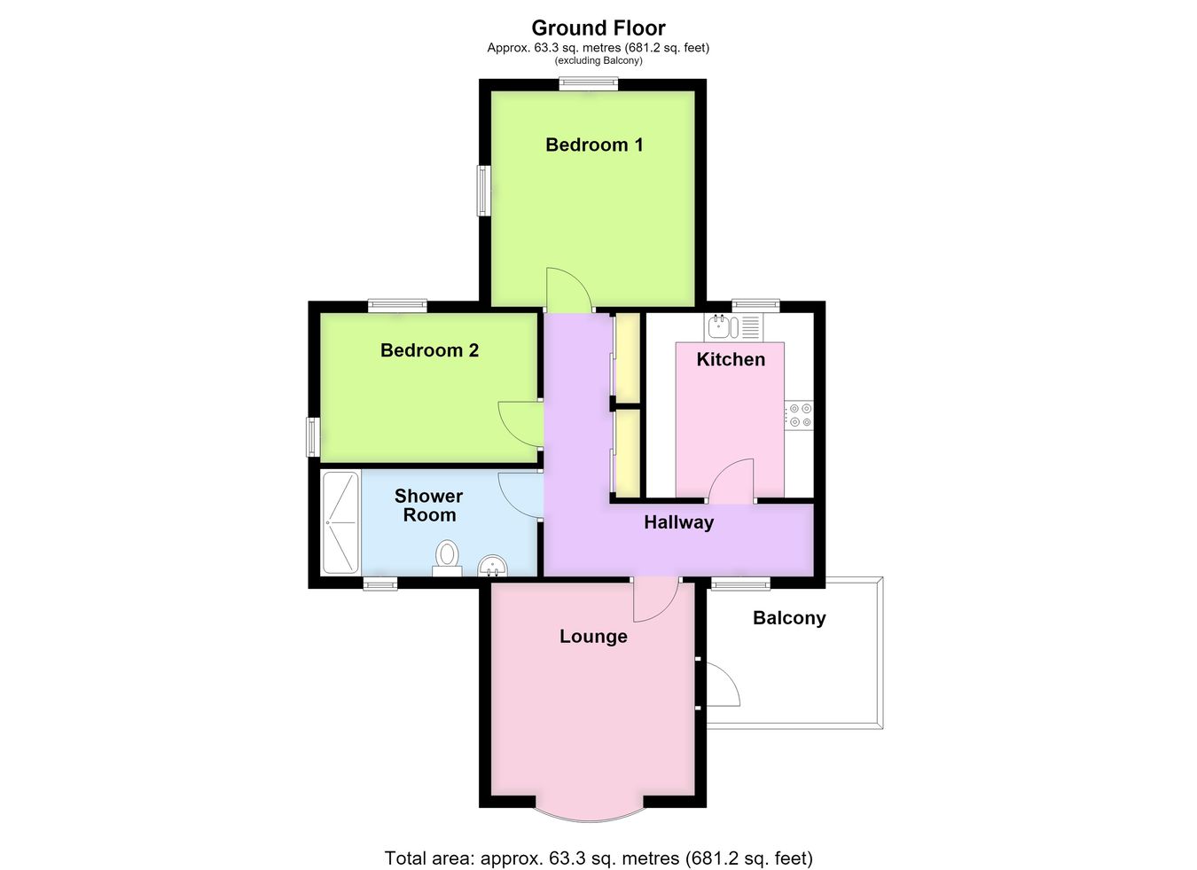 Flat 3 Sycamore Court, Sleaford Road, Boston floorplan