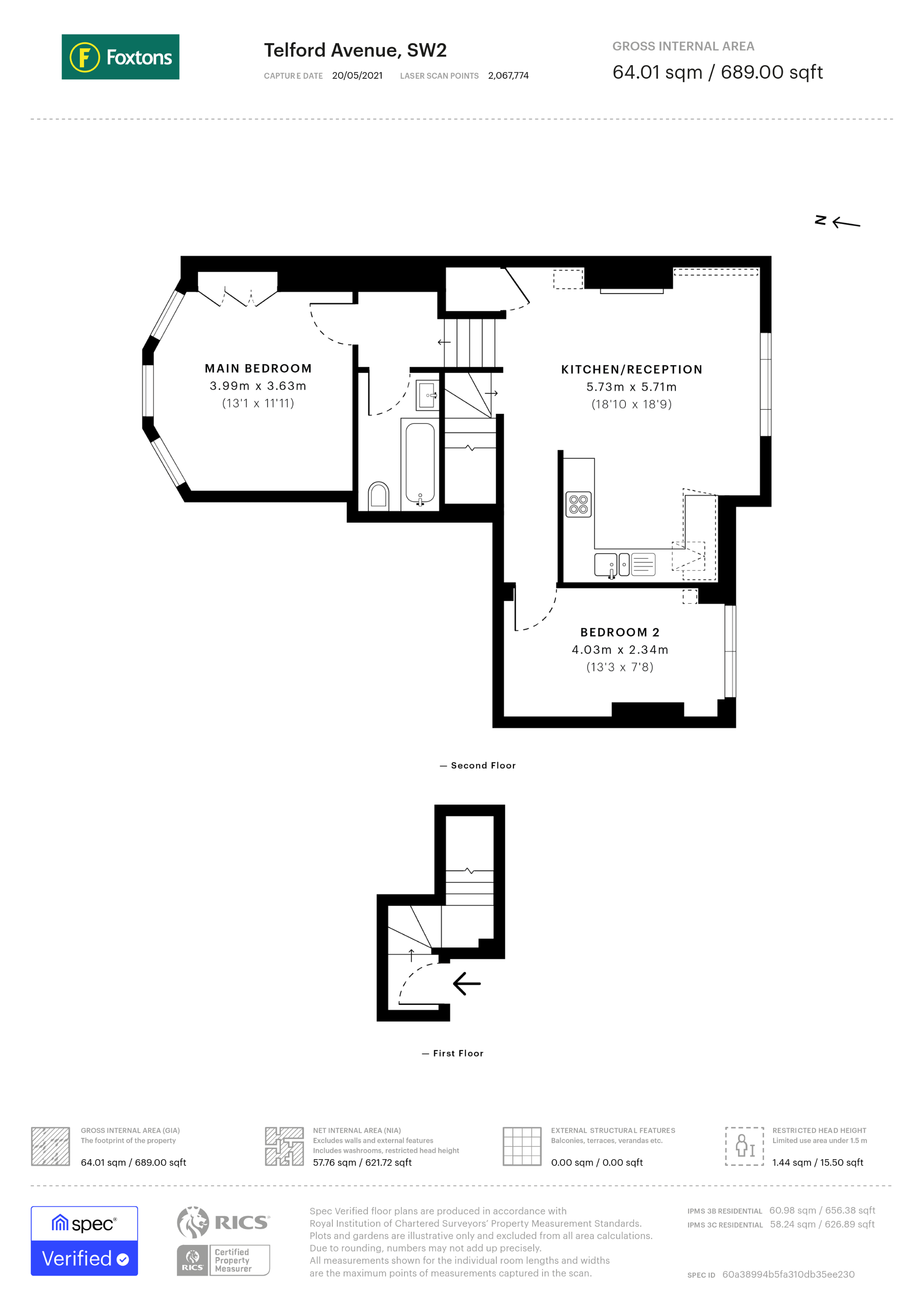 Telford Avenue, Streatham Hill, London SW2, 2 bedroom flat for sale