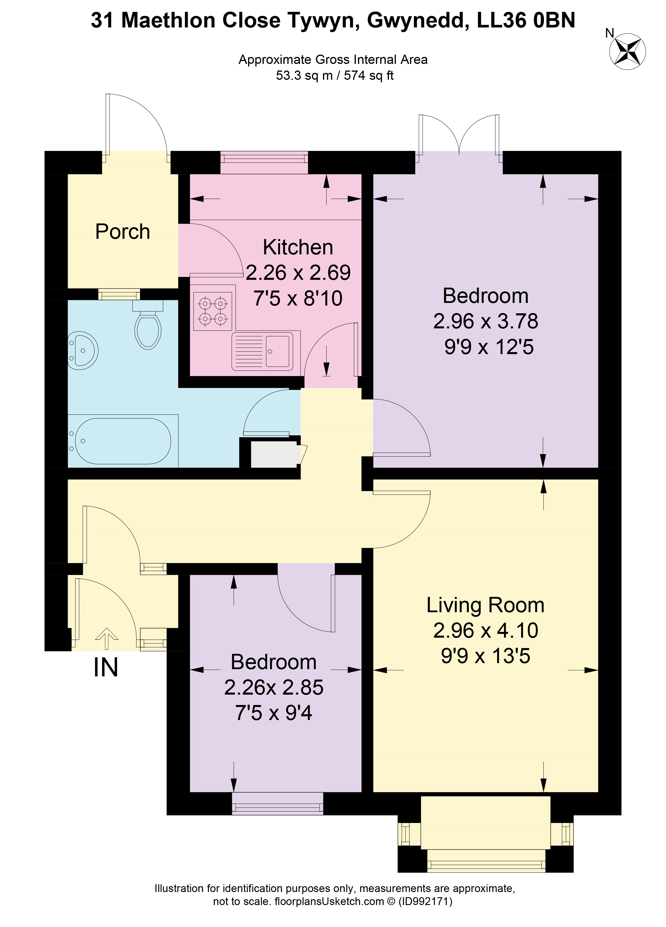 31, Maethlon Close, Gwynedd floorplan