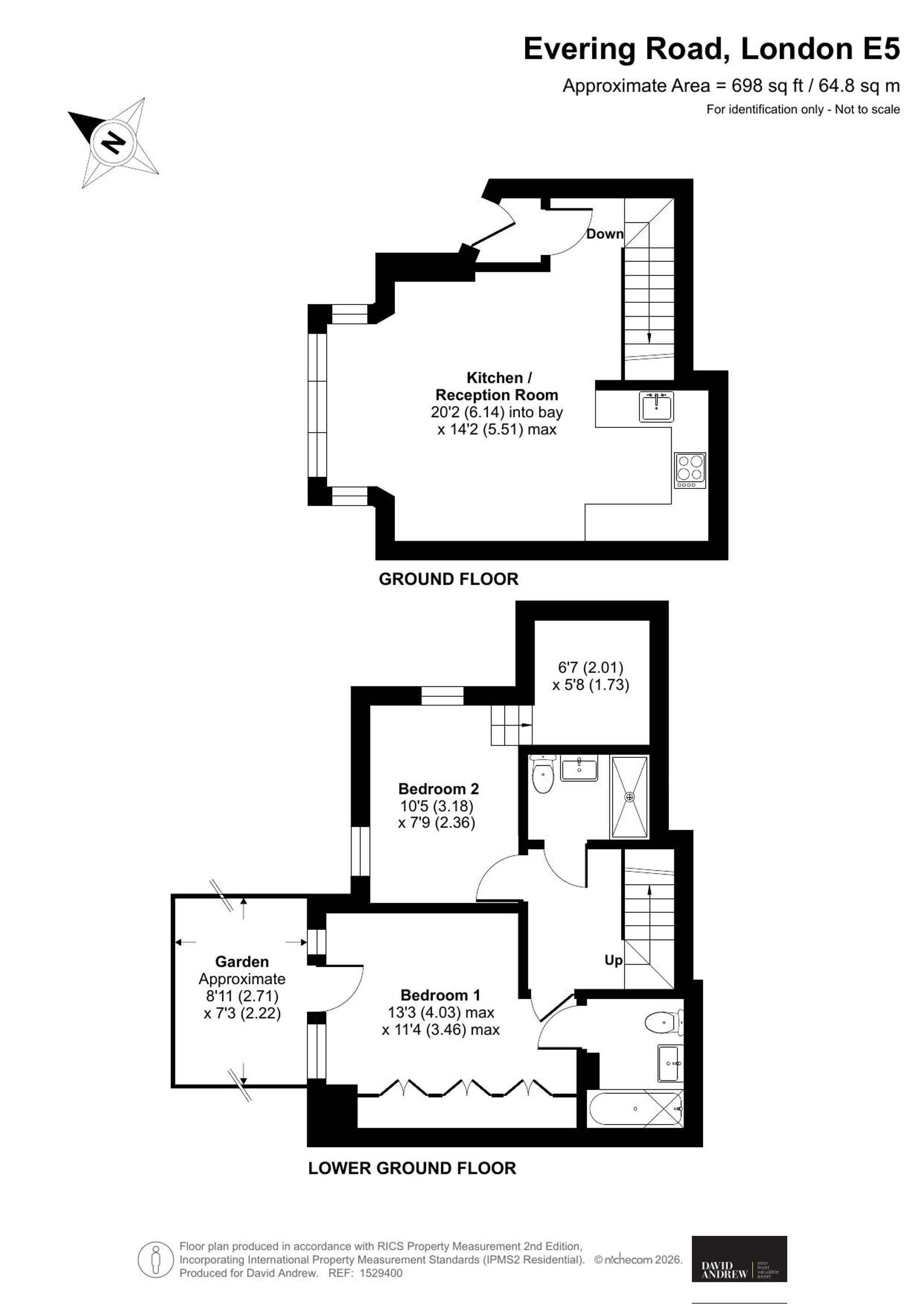 Flat 1, 184 Evering Road, London floorplan
